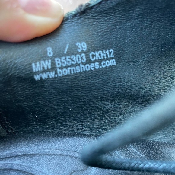 Born retro leather black heeled lace up clogs sz 8 - Picture 8 of 8